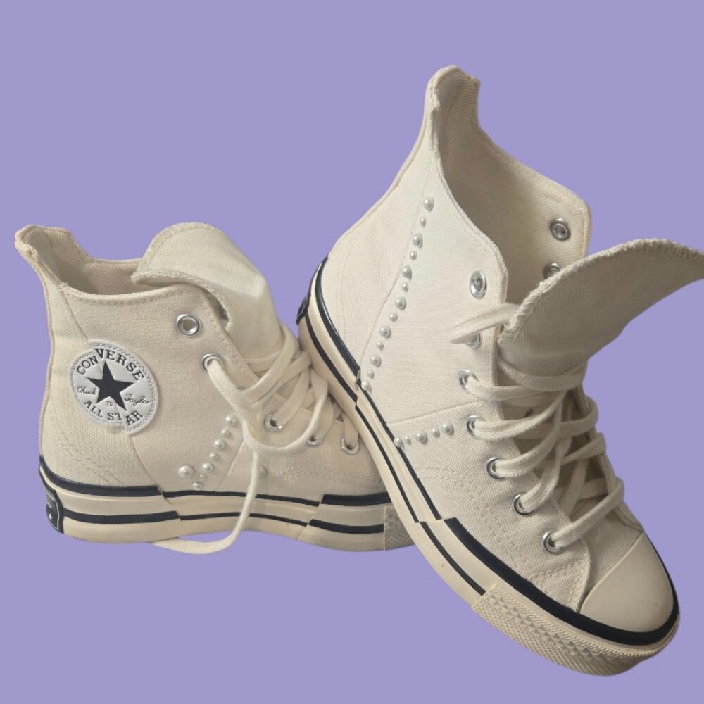 ✨ Converse Chuck 70 Plus Y2K Gems High Top - Pearl & Rhinestone size 6.5 women